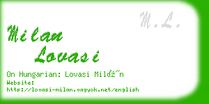 milan lovasi business card